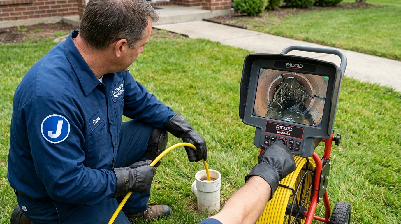 Sewer camera inspection being performed by Johns Plumbing LLC in Burns Flat